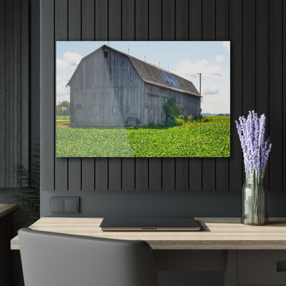 U R There Photography Morning Roadside Grey Rustic Farmhouse Acrylic Wall Print