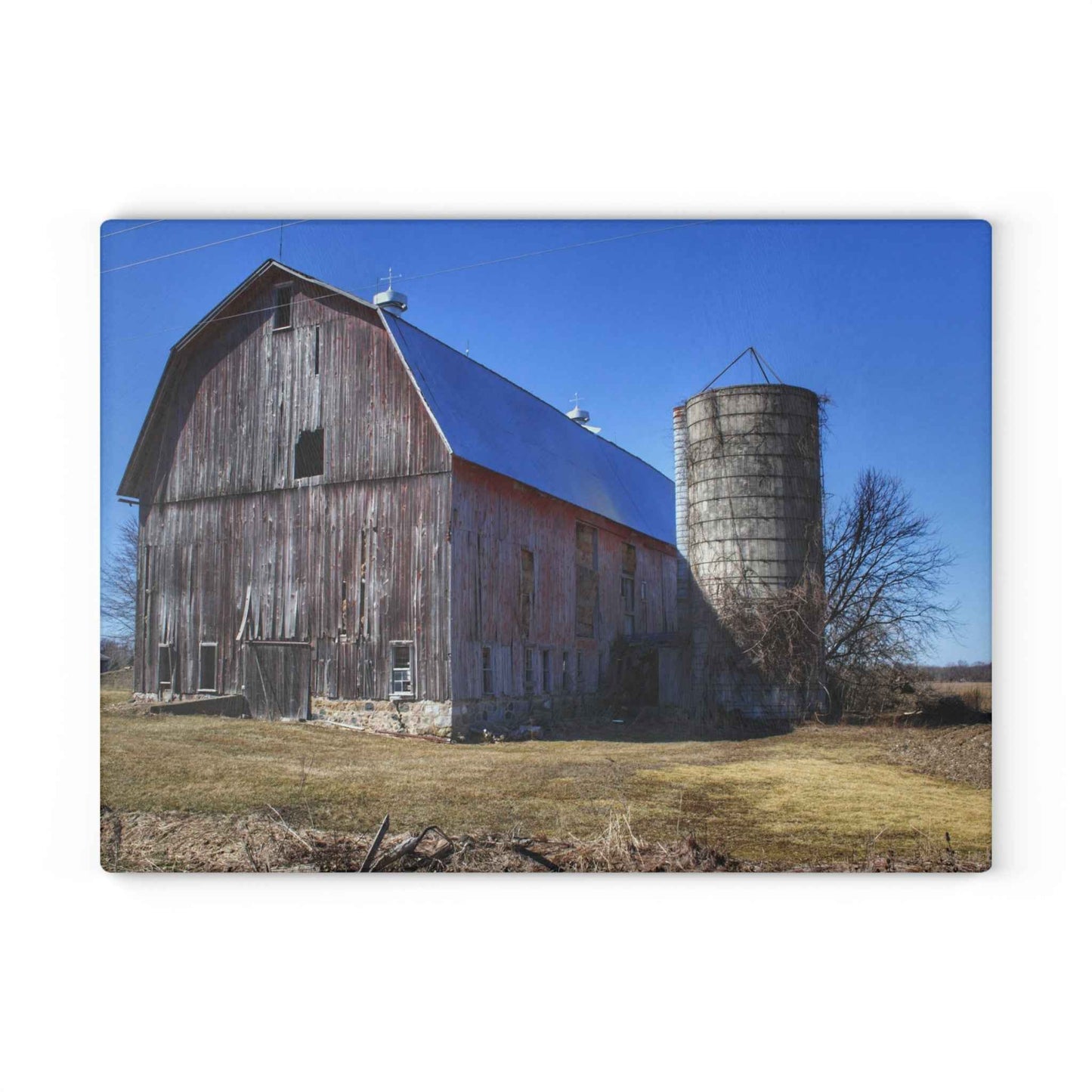 U R There Photography North Irish Red I Rustic Farmhouse Tempered-Glass Cutting Board