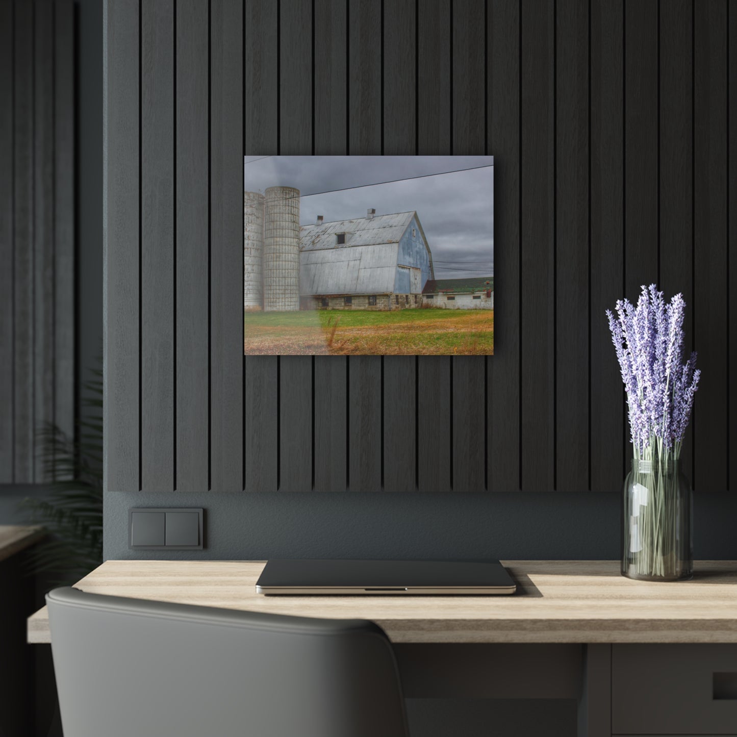 U R There Photography Daley Road Grey I Rustic Farmhouse Acrylic Wall Print