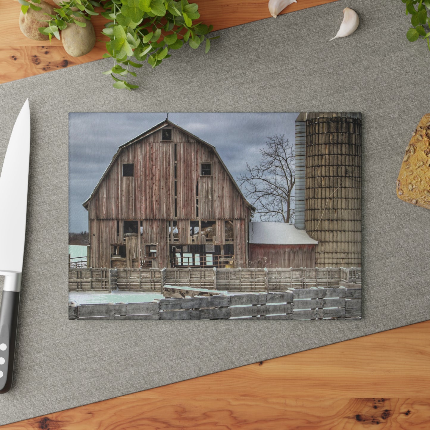 Barn Boutique Rustic Tempered-Glass Cutting Board| Old Marathon