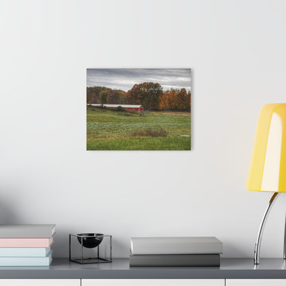 U R There Photography Bronson Lake Hidden Red I Rustic Farmhouse Acrylic Wall Print