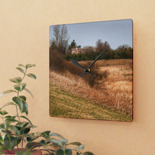 U R There Photography Beyond the Short Pines Rustic Farmhouse Acrylic Analog Wall Clock