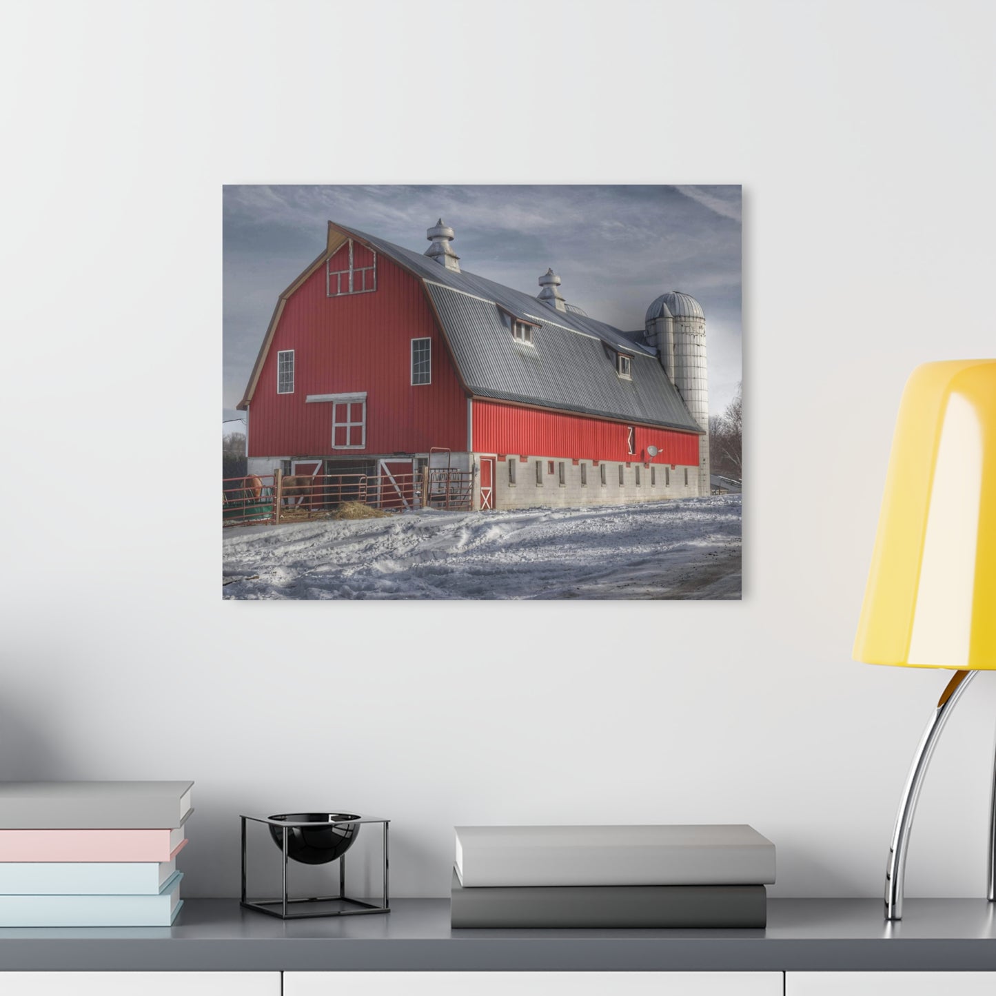 U R There Photography Casey Road Red Rustic Farmhouse Acrylic Wall Print