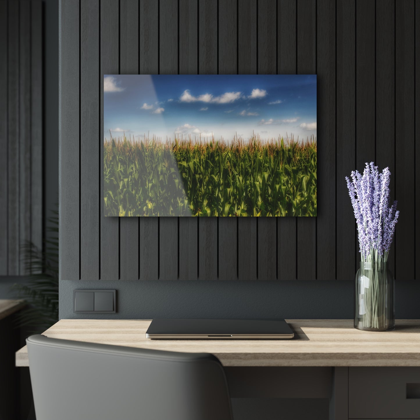 U R There Photography Sky-High Corn Rustic Farmhouse Acrylic Wall Print