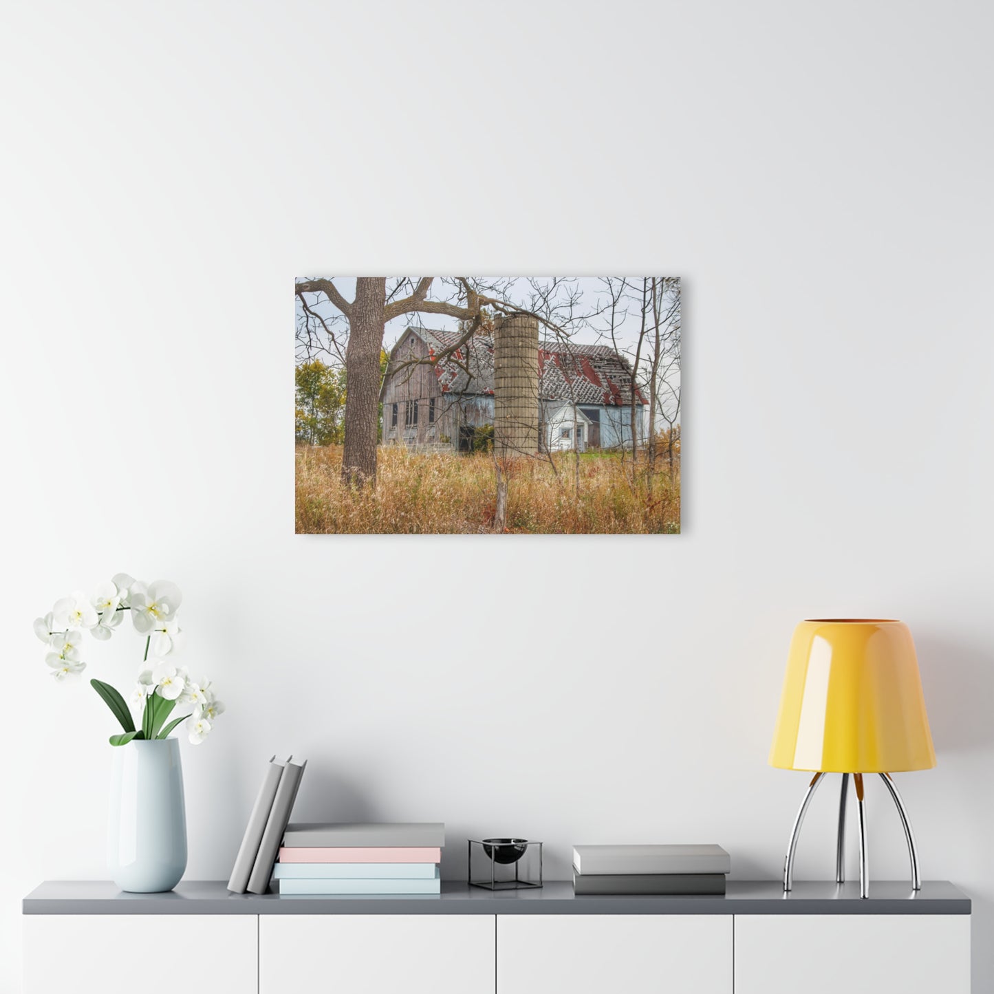 U R There Photography Hill Road Roadside Grey II Rustic Farmhouse Acrylic Wall Print