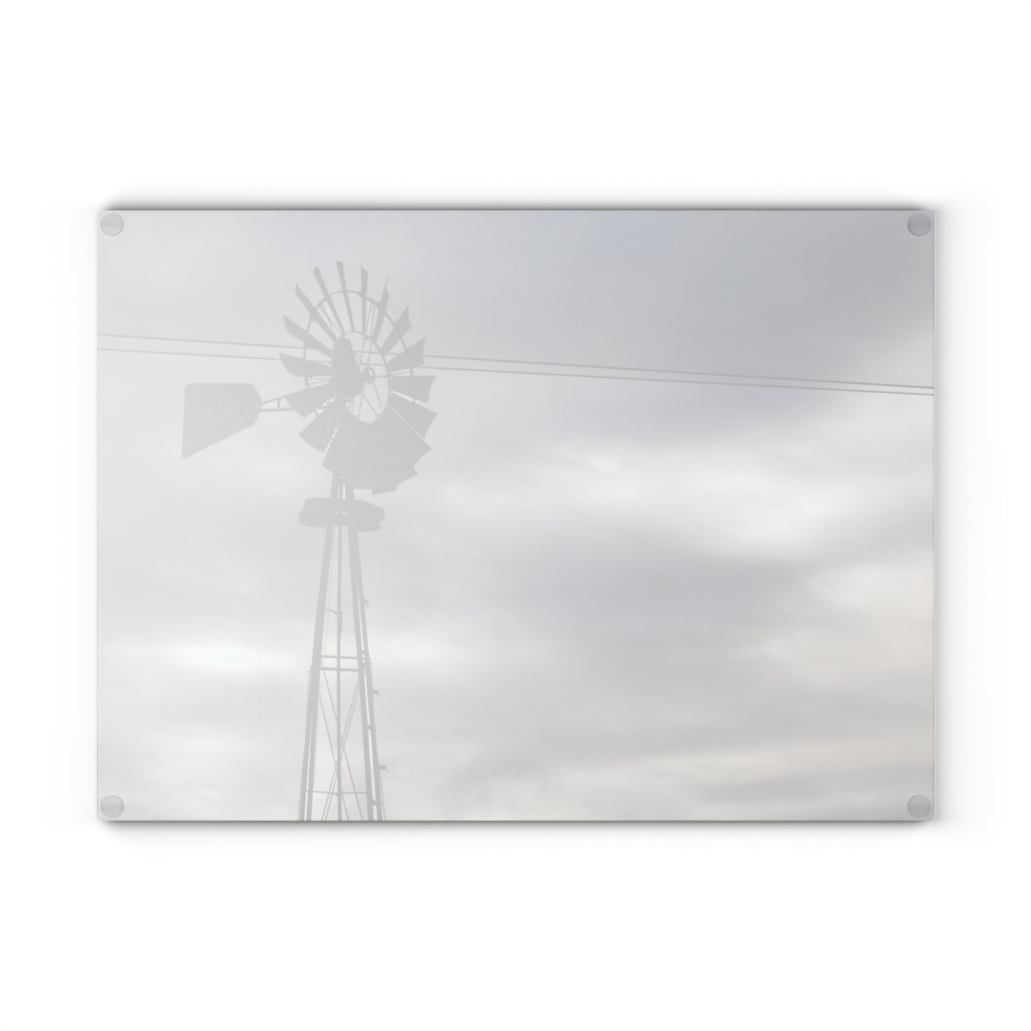 U R There Photography Valentine Road Windmill Rustic Farmhouse Tempered-Glass Cutting Board
