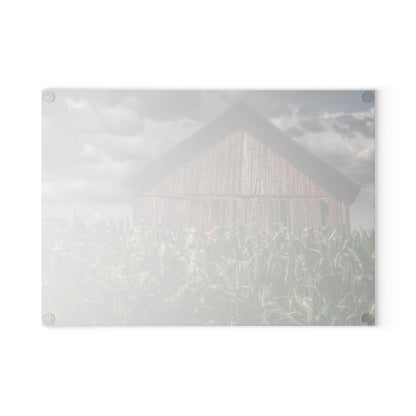 U R There Photography Above the July Corn Rustic Farmhouse Tempered-Glass Cutting Board