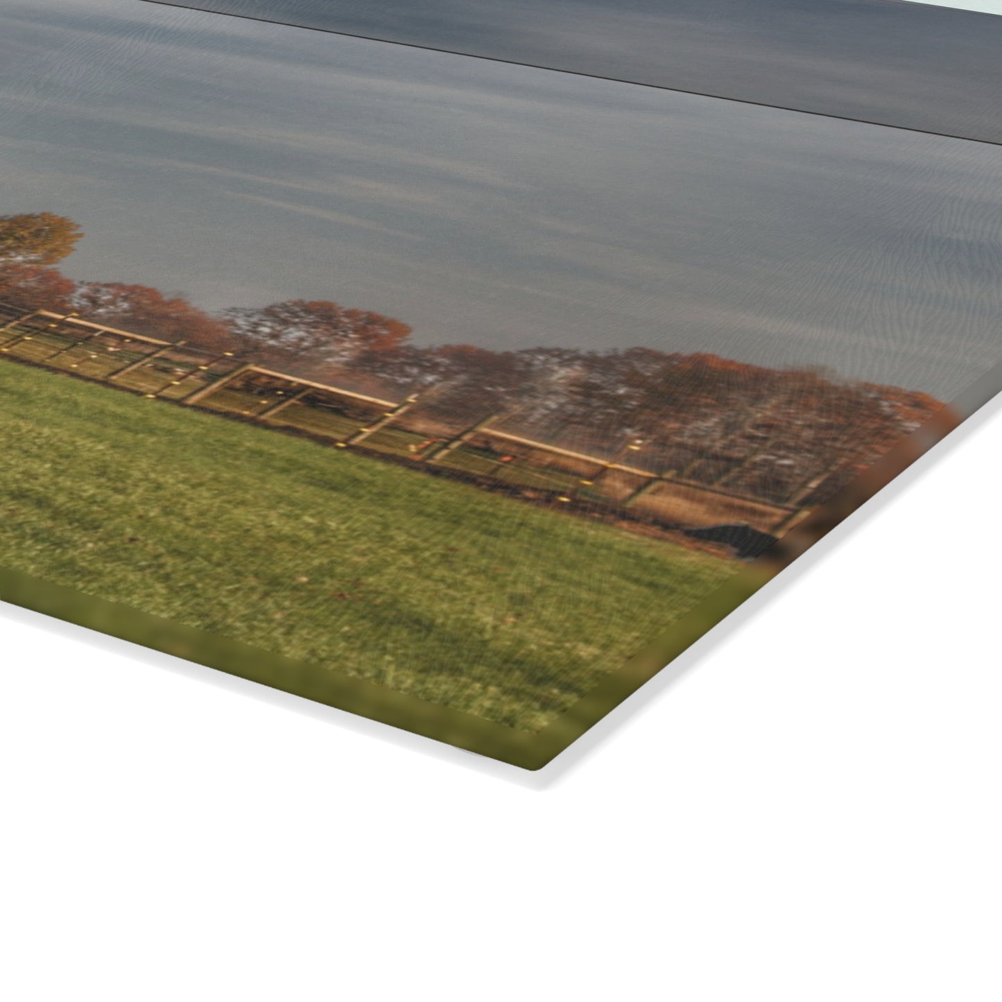 U R There Photography Marathon Road Red Cow Barn Rustic Farmhouse Tempered-Glass Cutting Board