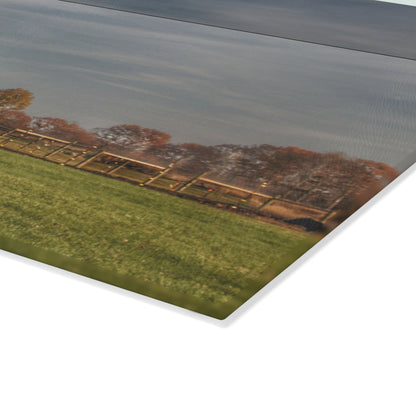 U R There Photography Marathon Road Red Cow Barn Rustic Farmhouse Tempered-Glass Cutting Board