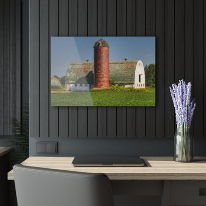 U R There Photography Elba White and Silo Rustic Farmhouse Acrylic Wall Print