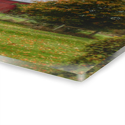 U R There Photography Columbiaville Red in Fall II Rustic Farmhouse Acrylic Wall Print