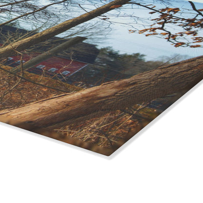 U R There Photography Blood Road Red II Rustic Farmhouse Tempered-Glass Cutting Board