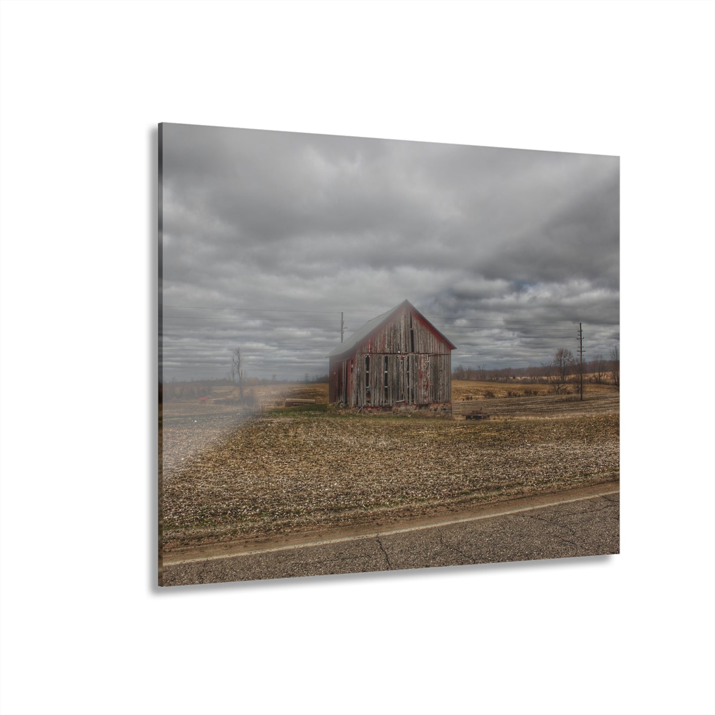 U R There Photography Barnes Road Little Red III Rustic Farmhouse Acrylic Wall Print