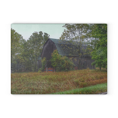 U R There Photography Metamora Road Grey Rustic Farmhouse Tempered-Glass Cutting Board