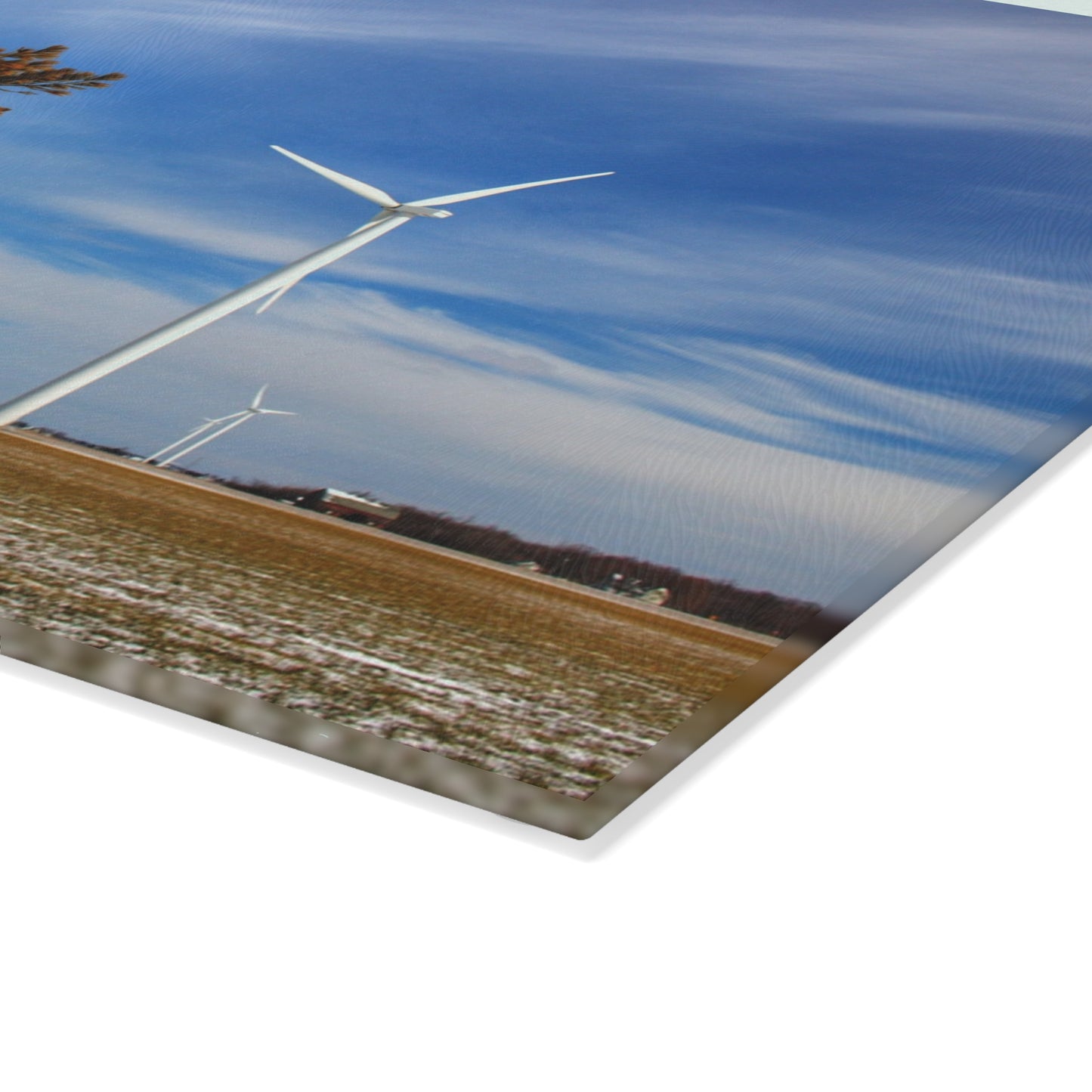 U R There Photography Winter Windmills Rustic Farmhouse Tempered-Glass Cutting Board