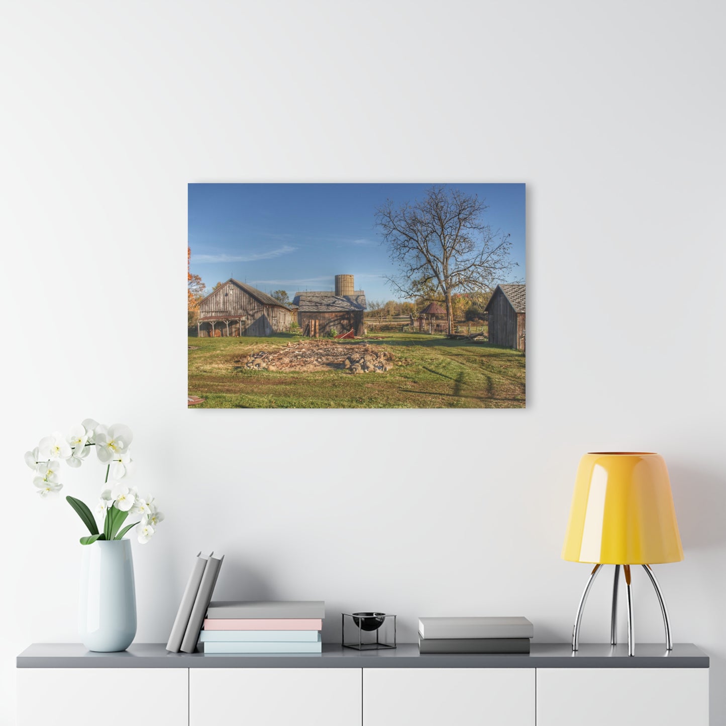 U R There Photography Bowers Road Greys I Rustic Farmhouse Acrylic Wall Print