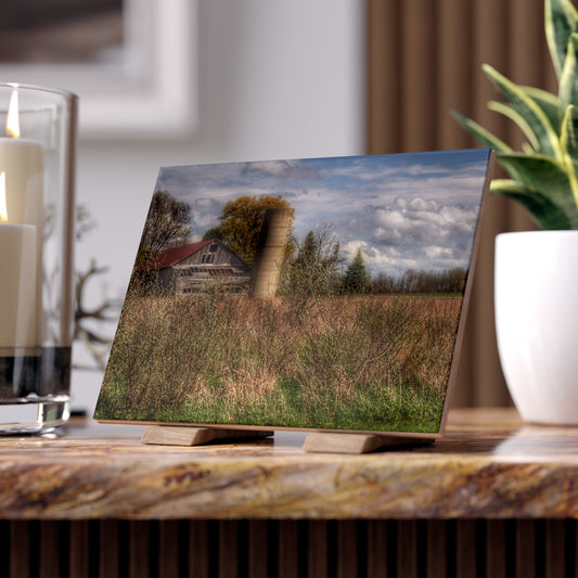 Barn Boutique Rustic Ceramic Wall Tile| Old Wooden Barn and Silo I