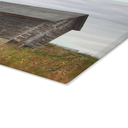 U R There Photography Fisher Road Grey Rustic Farmhouse Tempered-Glass Cutting Board