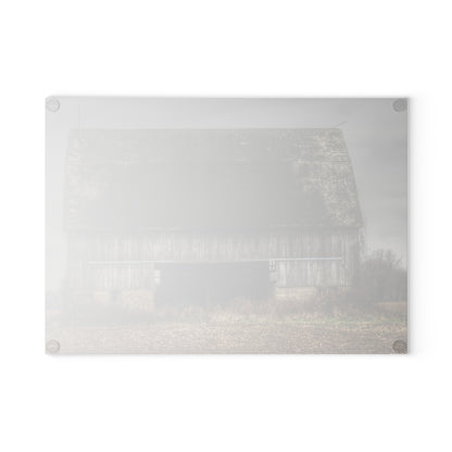 U R There Photography Stone Road Old Grey II Rustic Farmhouse Tempered-Glass Cutting Board
