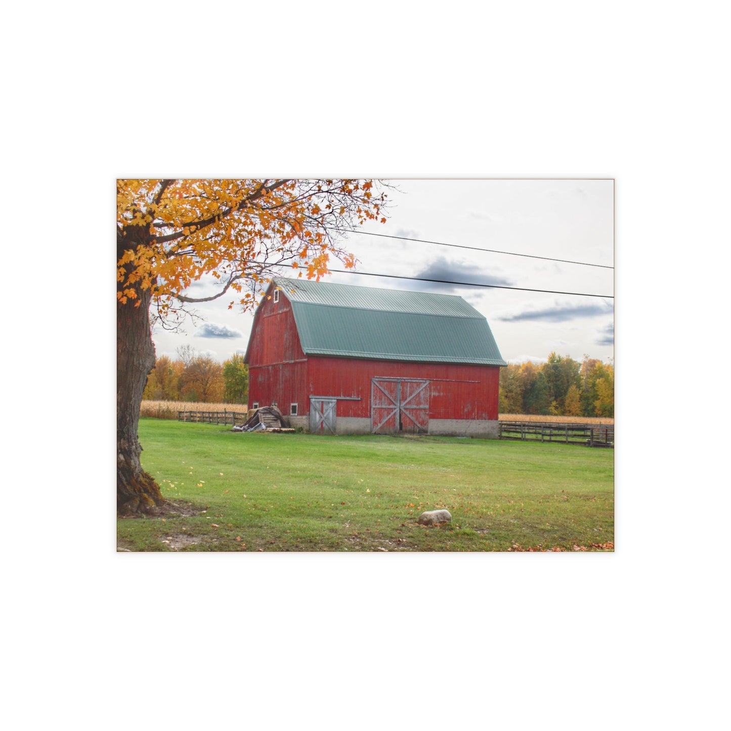 U R There Photography Bowers Roadside Red Rustic Farmhouse Decorative Ceramic Tile