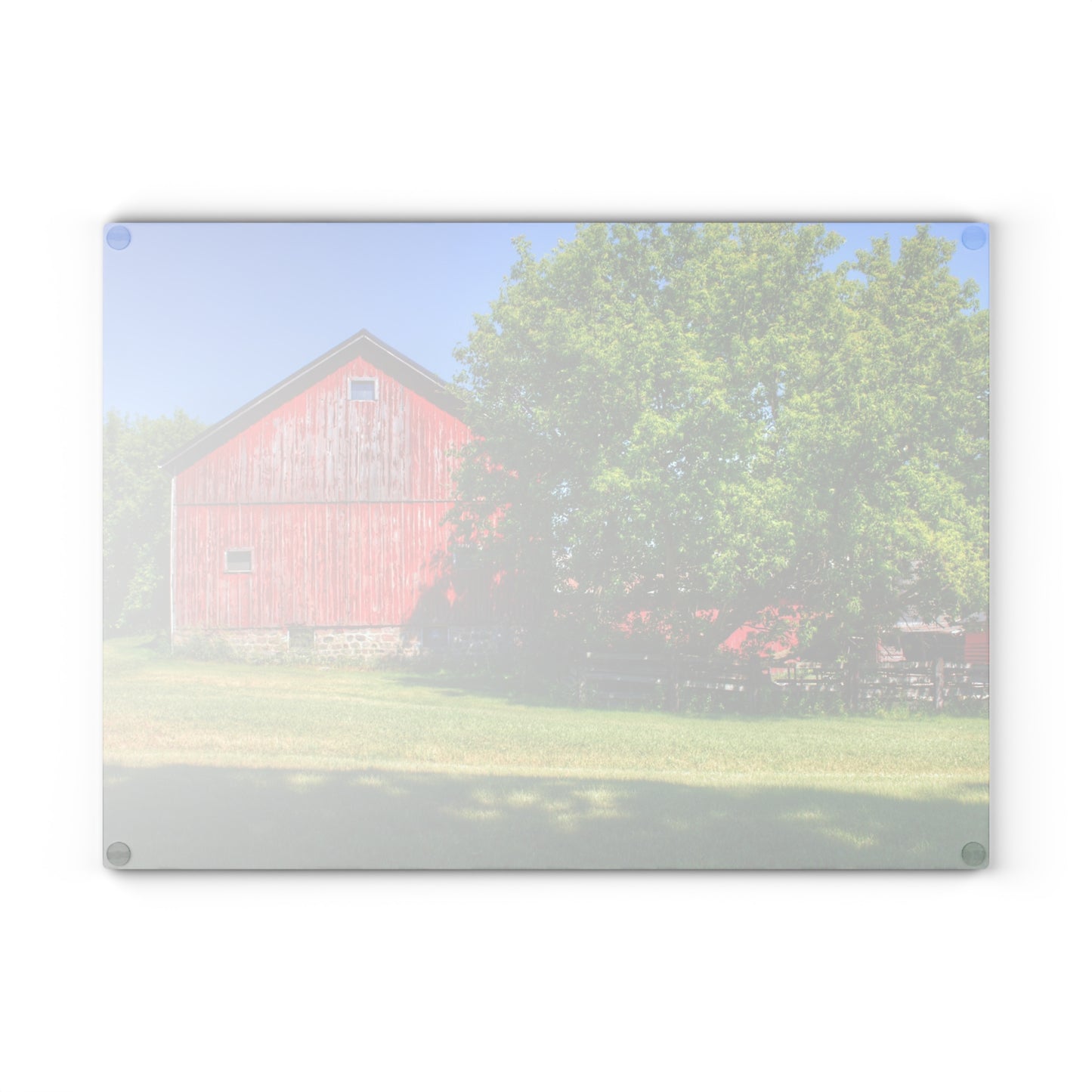 Barn Boutique Rustic Tempered-Glass Cutting Board| Five Lakes Road Red IV