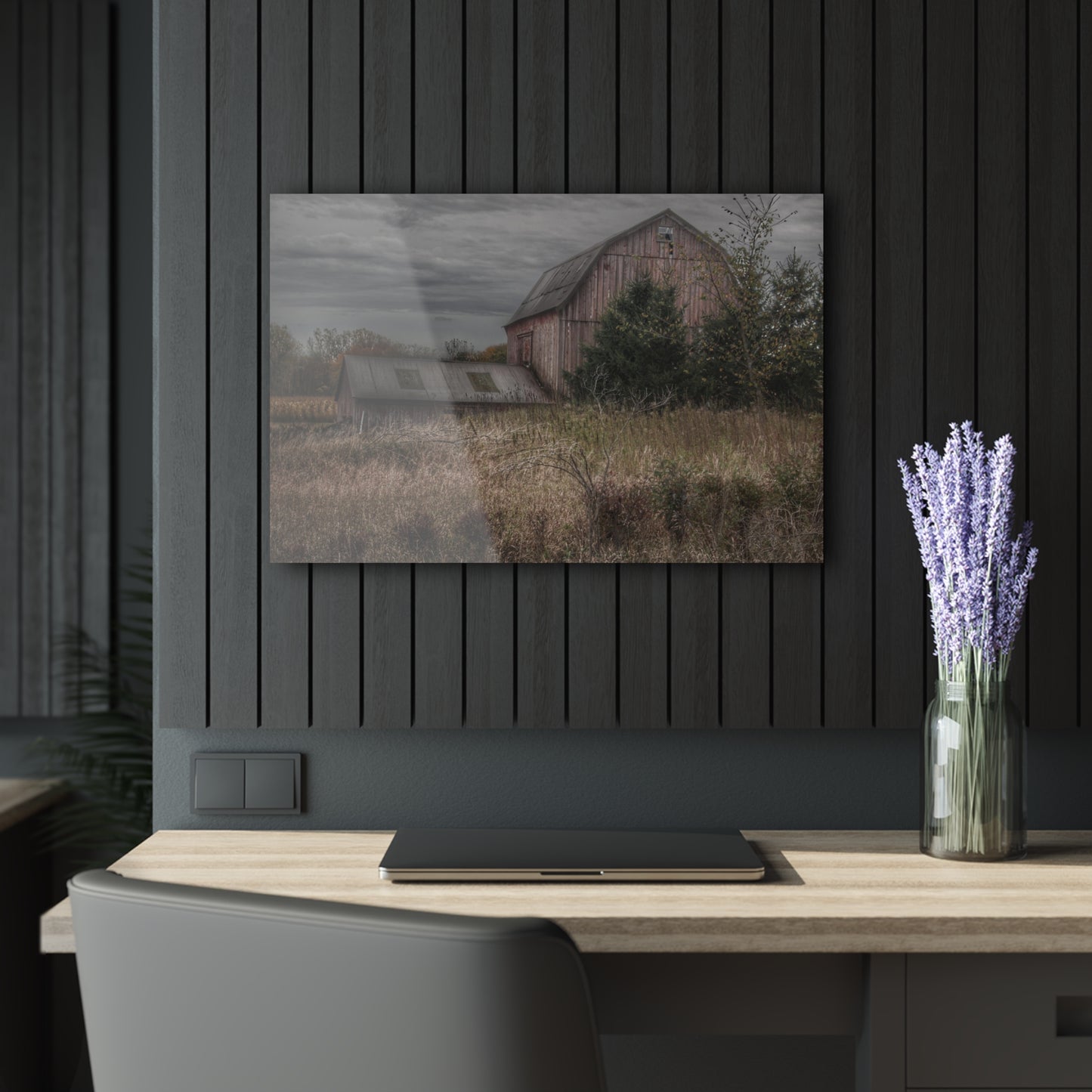 U R There Photography Treasurer Road Red Rustic Farmhouse Acrylic Wall Print