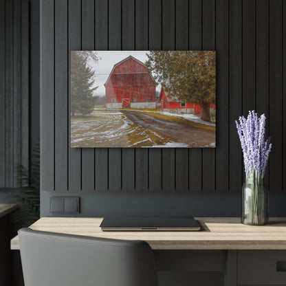 U R There Photography West Barnes Lake Reds Rustic Farmhouse Acrylic Wall Print