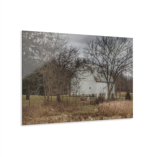 U R There Photography Oakwood Road White II Rustic Farmhouse Acrylic Wall Print