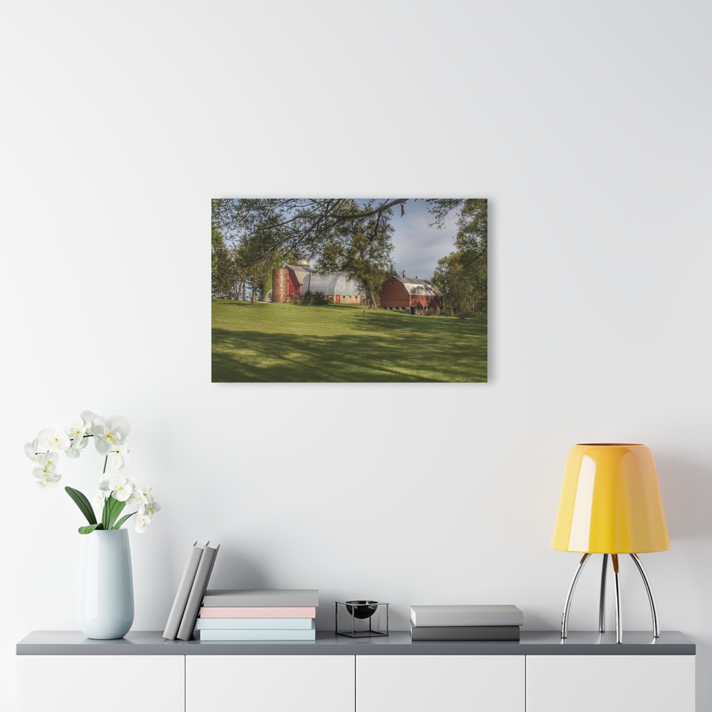 U R There Photography Clark Park Road Reds Rustic Farmhouse Acrylic Wall Print