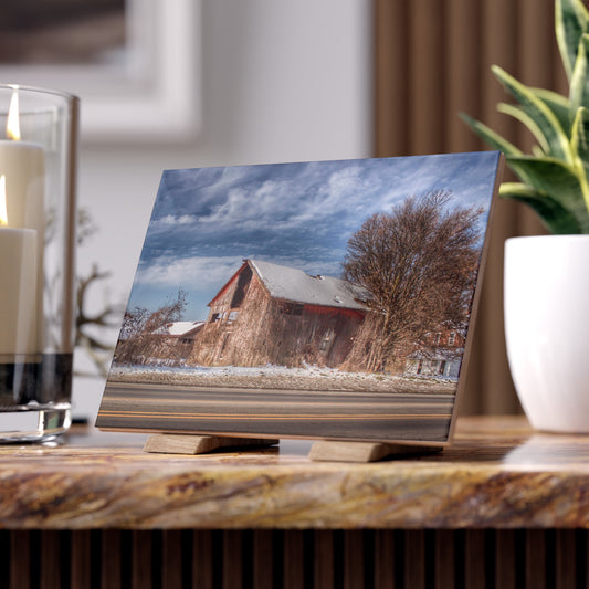 U R There Photography Almont Van Dyke Red II Rustic Farmhouse Decorative Ceramic Tile