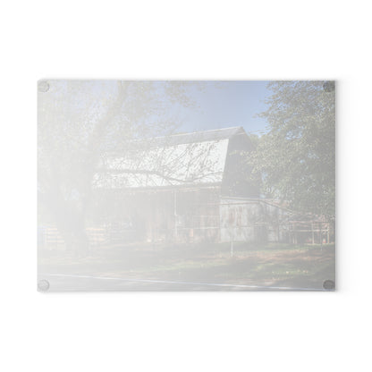 U R There Photography Birch Run Road Grey Rustic Farmhouse Tempered-Glass Cutting Board