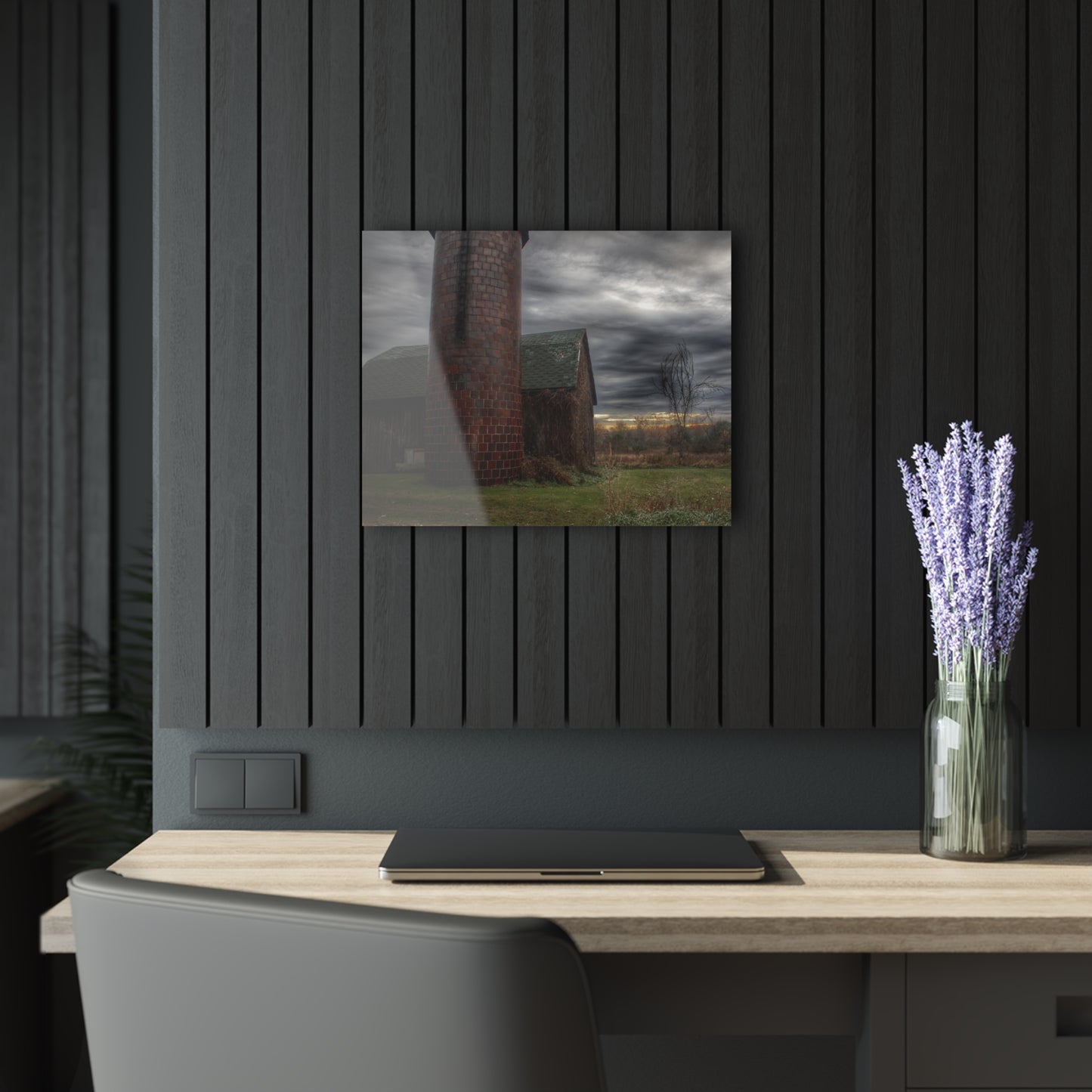 U R There Photography Pero Lake Road Grey II Rustic Farmhouse Acrylic Wall Print
