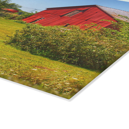 U R There Photography East Farrand Reds Rustic Farmhouse Tempered-Glass Cutting Board