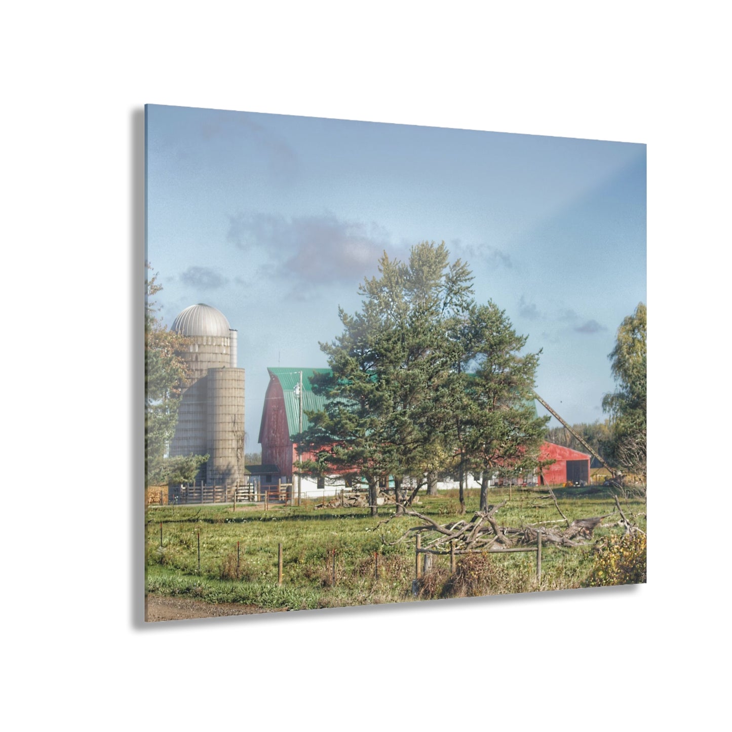 U R There Photography Croswell Wagner Road Red Rustic Farmhouse Acrylic Wall Print