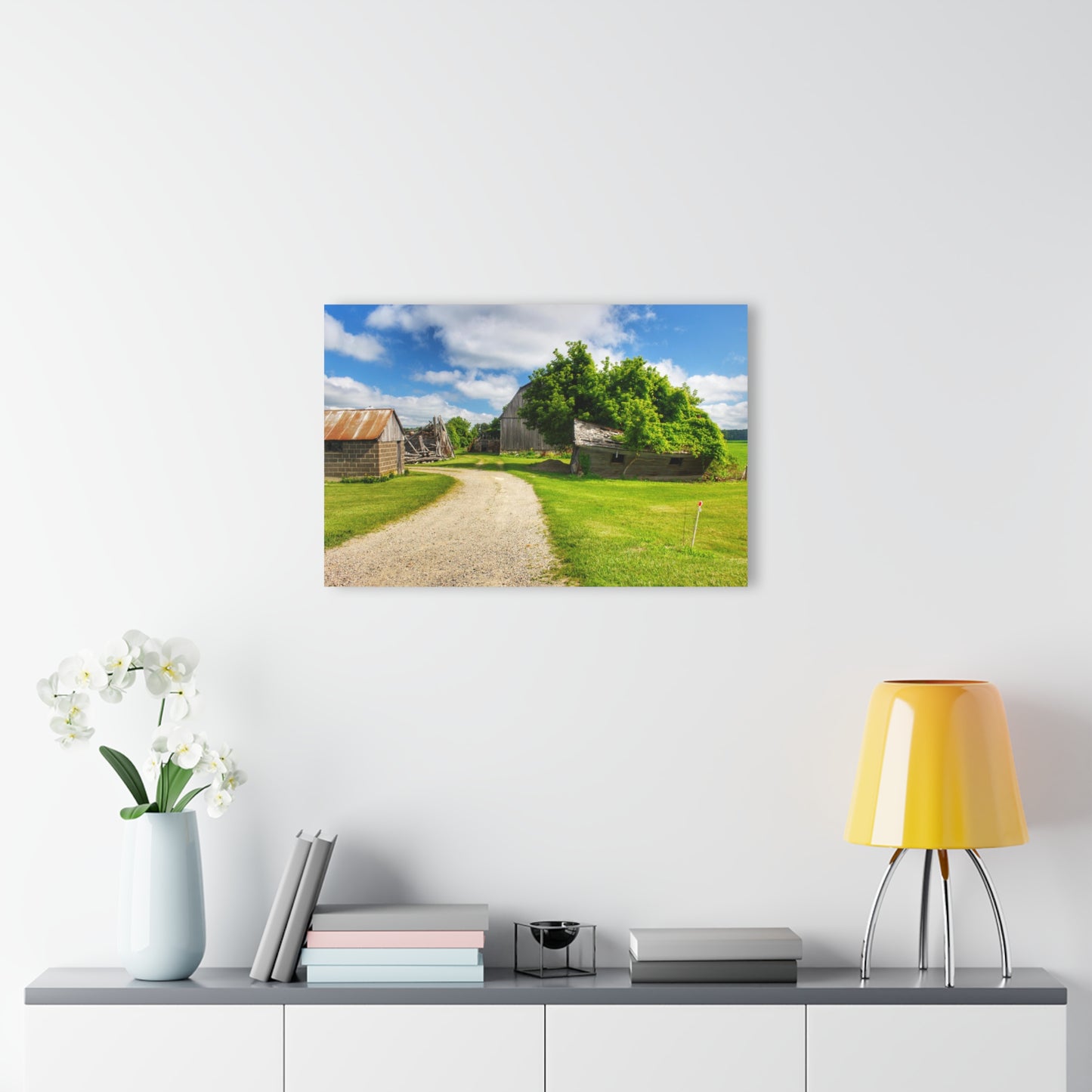 U R There Photography Brown City Road Barn and Buddy II Rustic Farmhouse Acrylic Wall Print