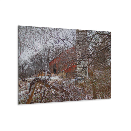U R There Photography Sandhill Road Hidden Red I Rustic Farmhouse Acrylic Wall Print