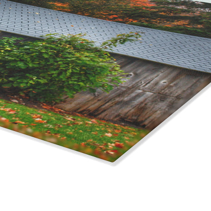 U R There Photography Grey Roadside Shack Rustic Farmhouse Tempered-Glass Cutting Board
