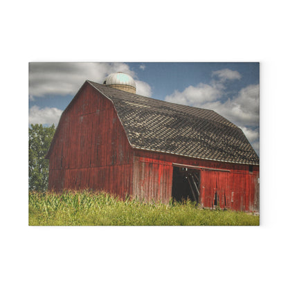 U R There Photography Hollenbeck Road Red I Rustic Farmhouse Tempered-Glass Cutting Board