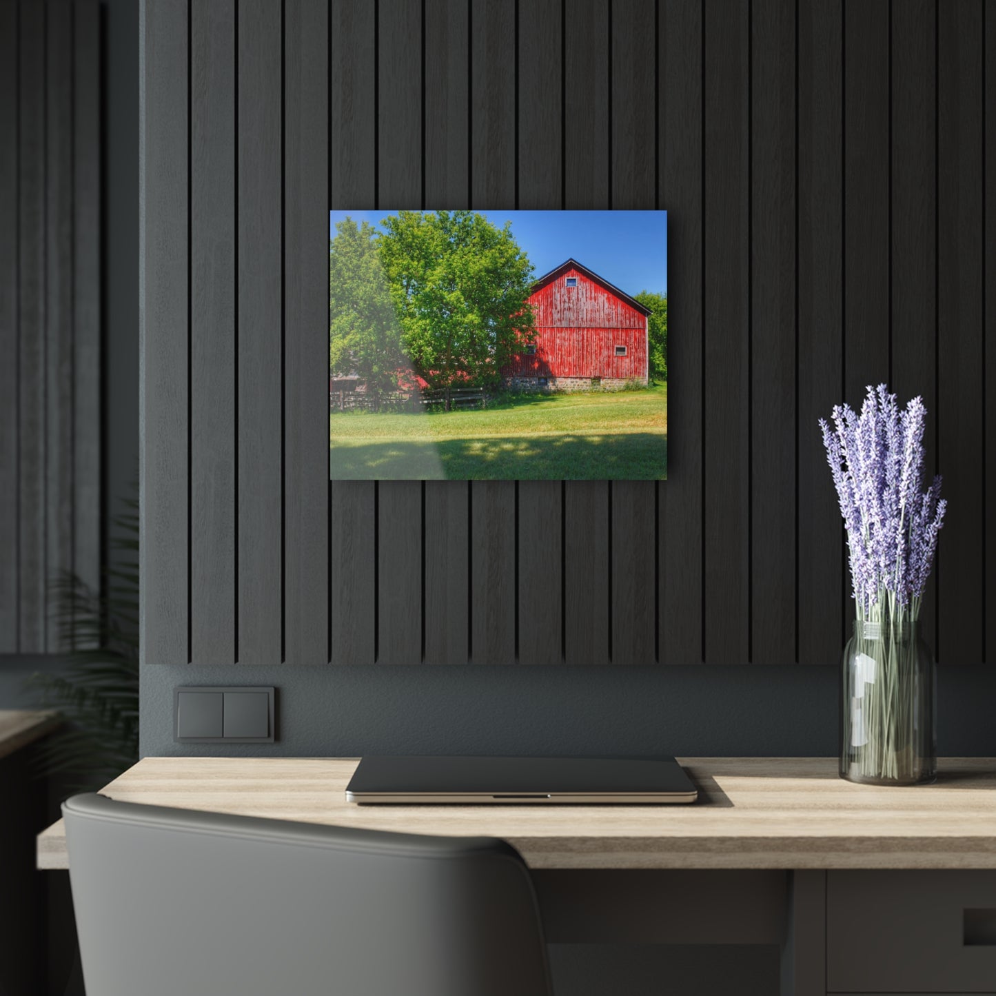 U R There Photography Five Lakes Red IV Rustic Farmhouse Acrylic Wall Print