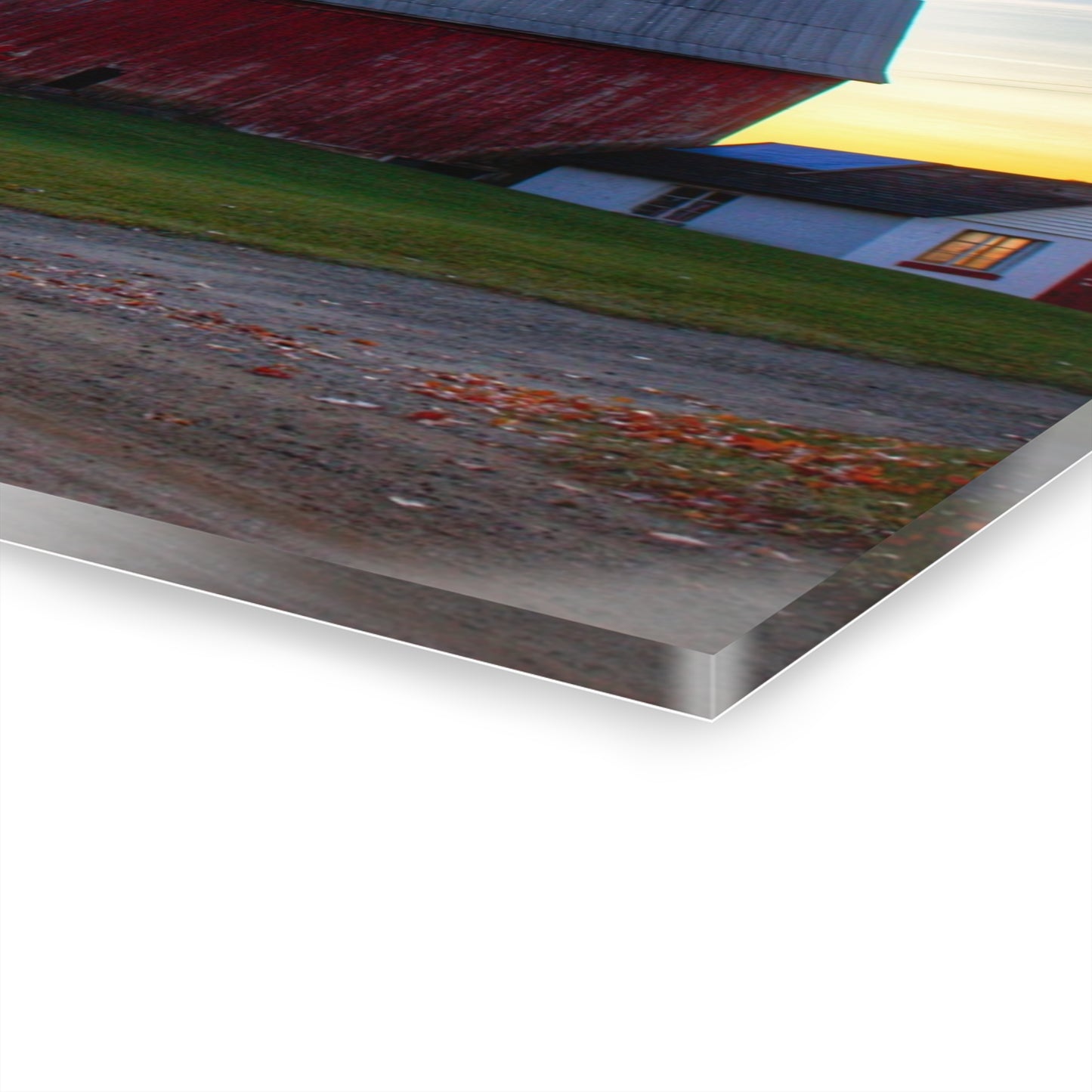 U R There Photography Haines Road Red at Sunrise Rustic Farmhouse Acrylic Wall Print