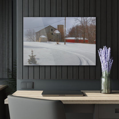 U R There Photography Hilltop Grey and Silo Rustic Farmhouse Acrylic Wall Print