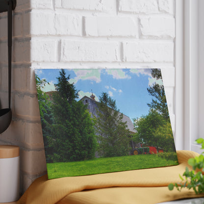 U R There Photography Bordman Road Hidden Grey Rustic Farmhouse Tempered-Glass Cutting Board