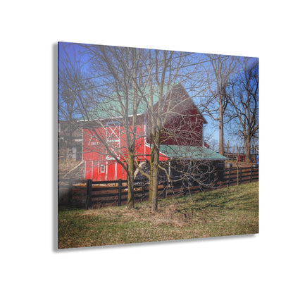 U R There Photography Imlay City Road Cow Barn II Rustic Farmhouse Acrylic Wall Print 14 "x 11"