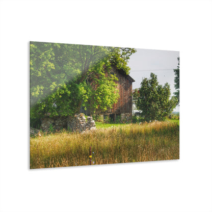 U R There Photography Lum Hidden Fieldstone Red Rustic Farmhouse Acrylic Wall Print