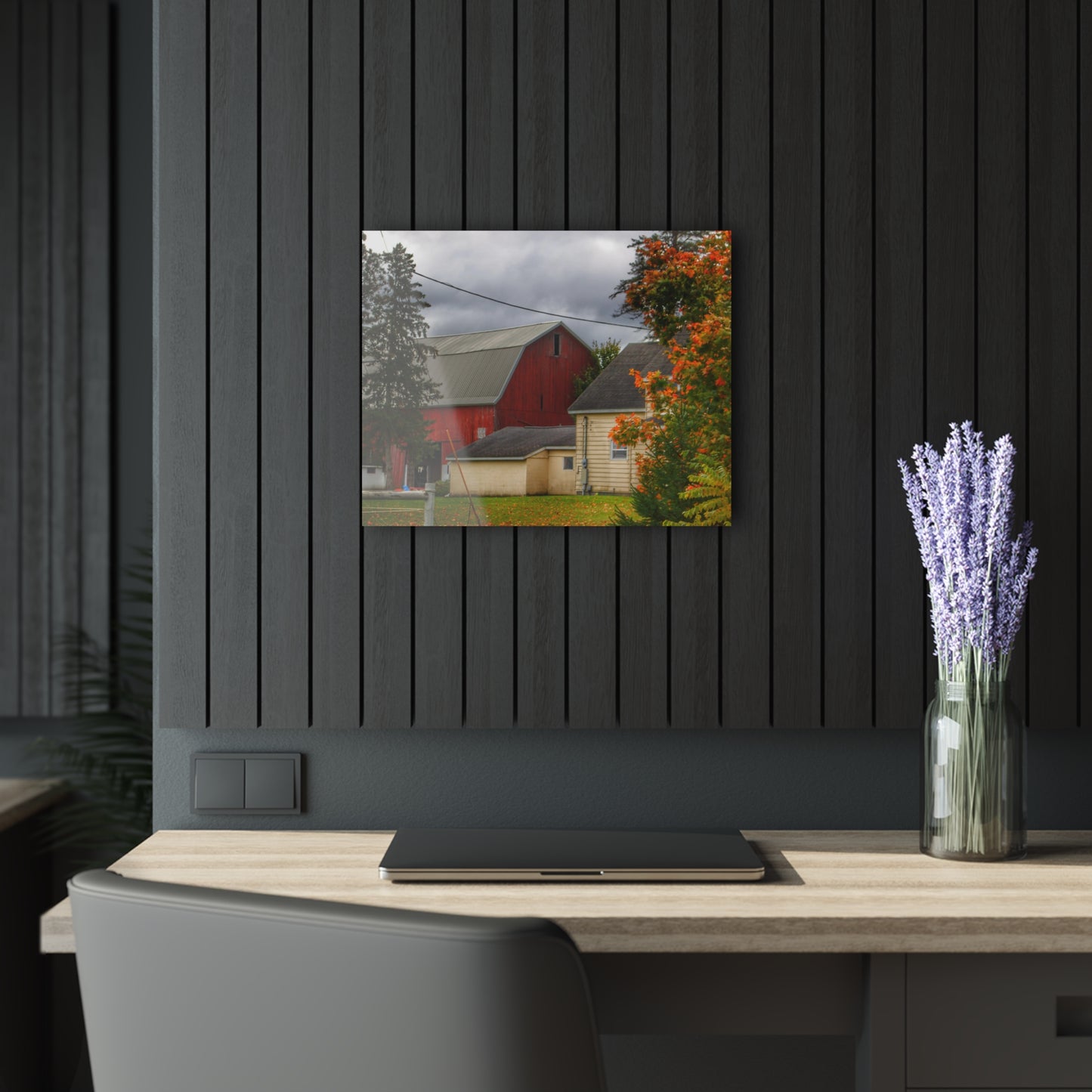 U R There Photography Farnsworth Road Red II Rustic Farmhouse Acrylic Wall Print