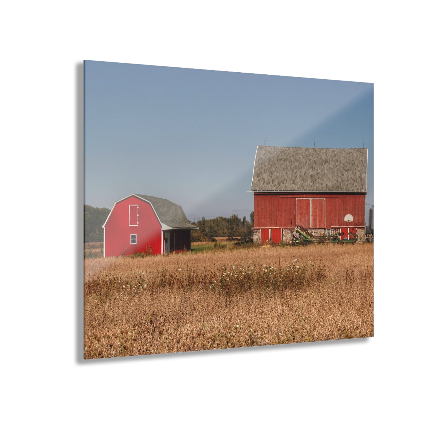 U R There Photography Brown City Wellman Line Road Reds Rustic Farmhouse Acrylic Wall Print