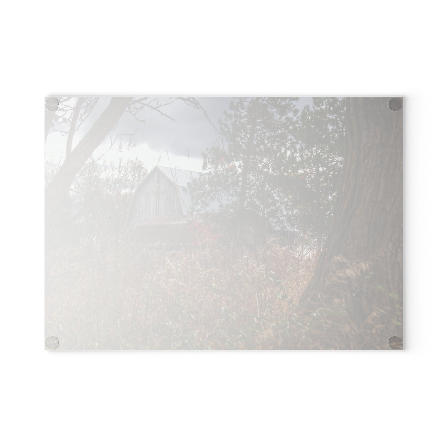U R There Photography Booth Road Hidden Greys Rustic Farmhouse Tempered-Glass Cutting Board