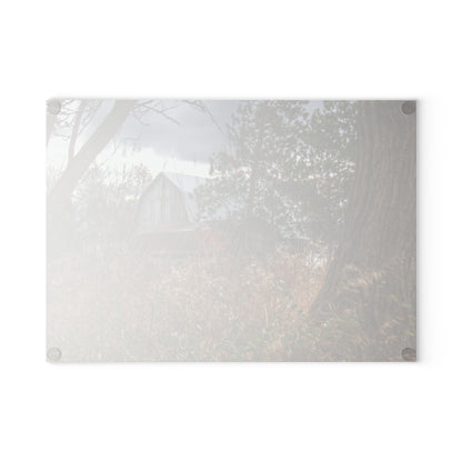 U R There Photography Booth Road Hidden Greys Rustic Farmhouse Tempered-Glass Cutting Board