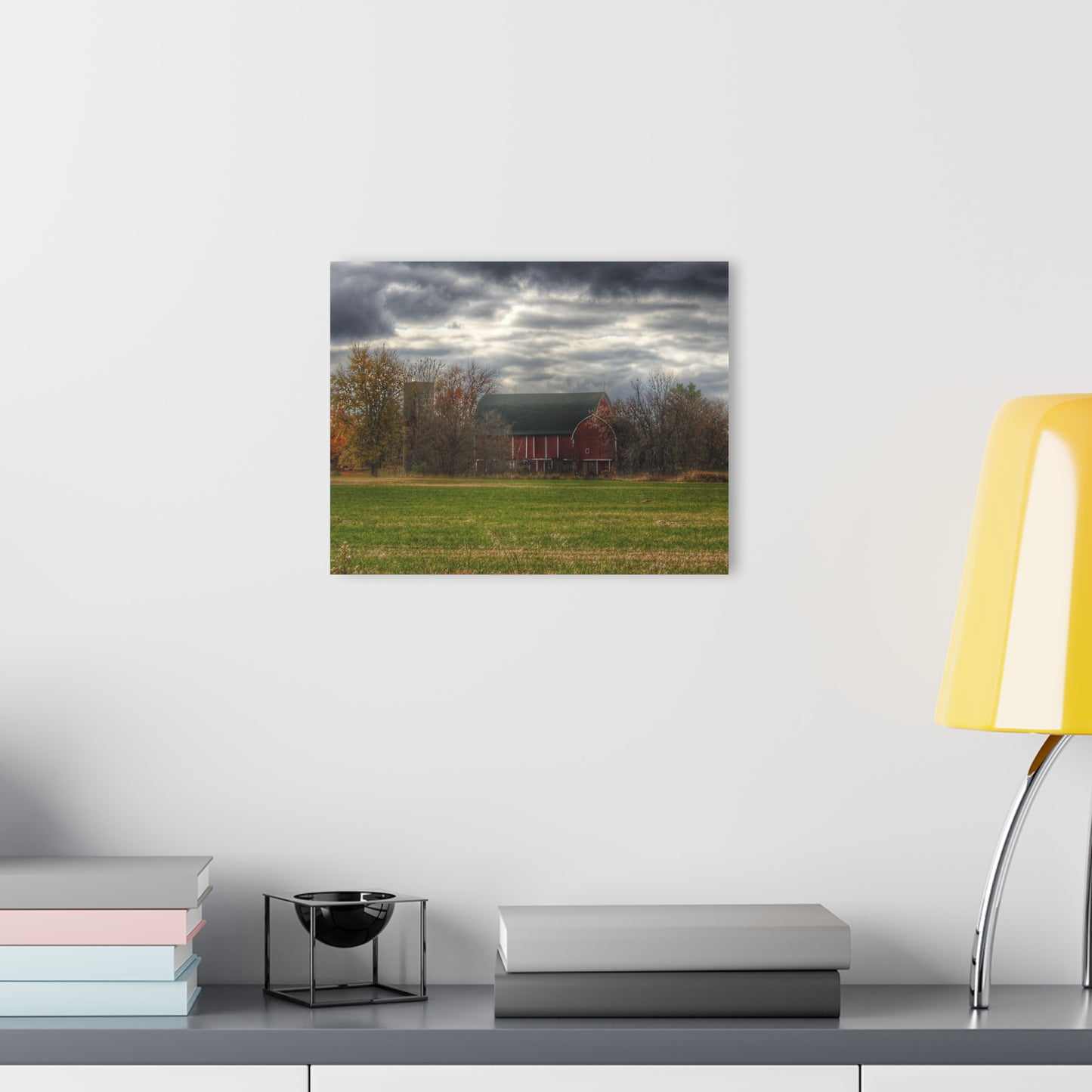 U R There Photography Booth Road Hidden Red I Rustic Farmhouse Acrylic Wall Print