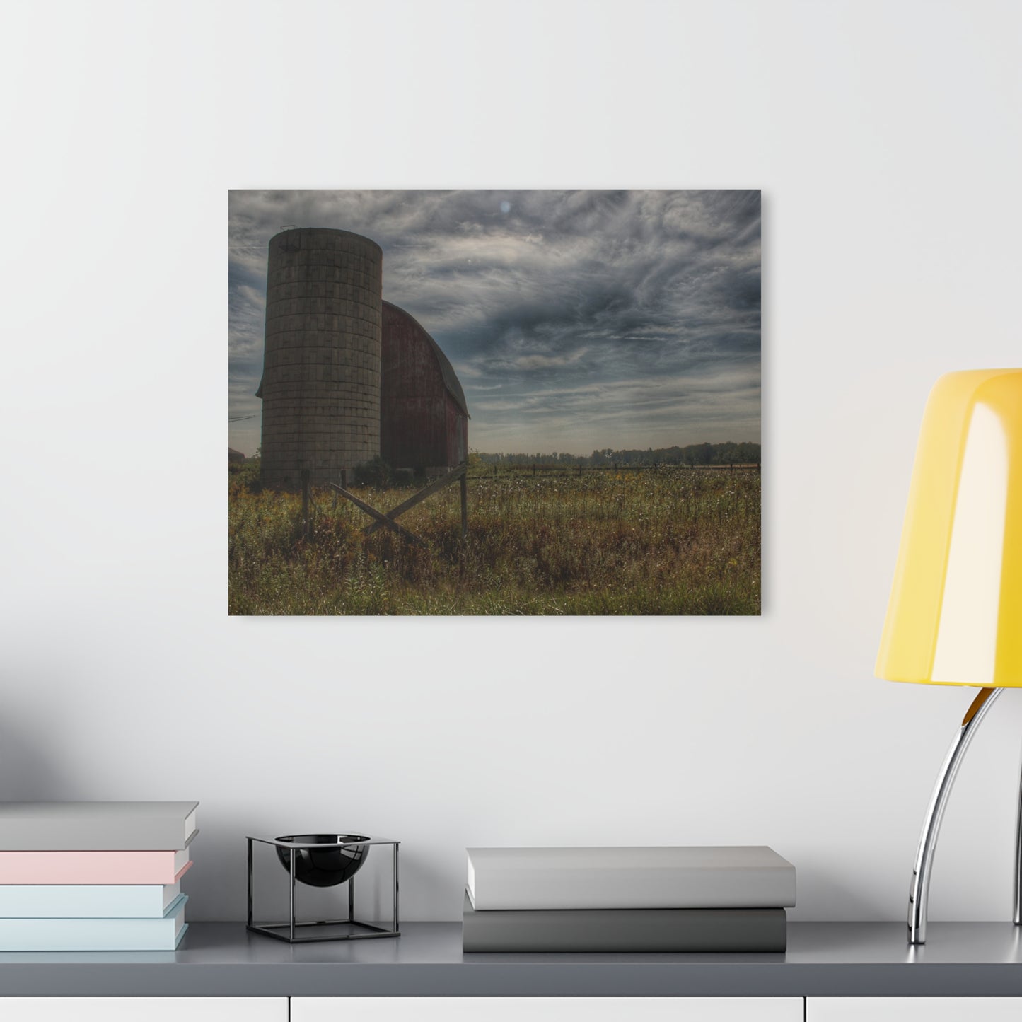 U R There Photography Mushroom Road Red I Rustic Farmhouse Acrylic Wall Print